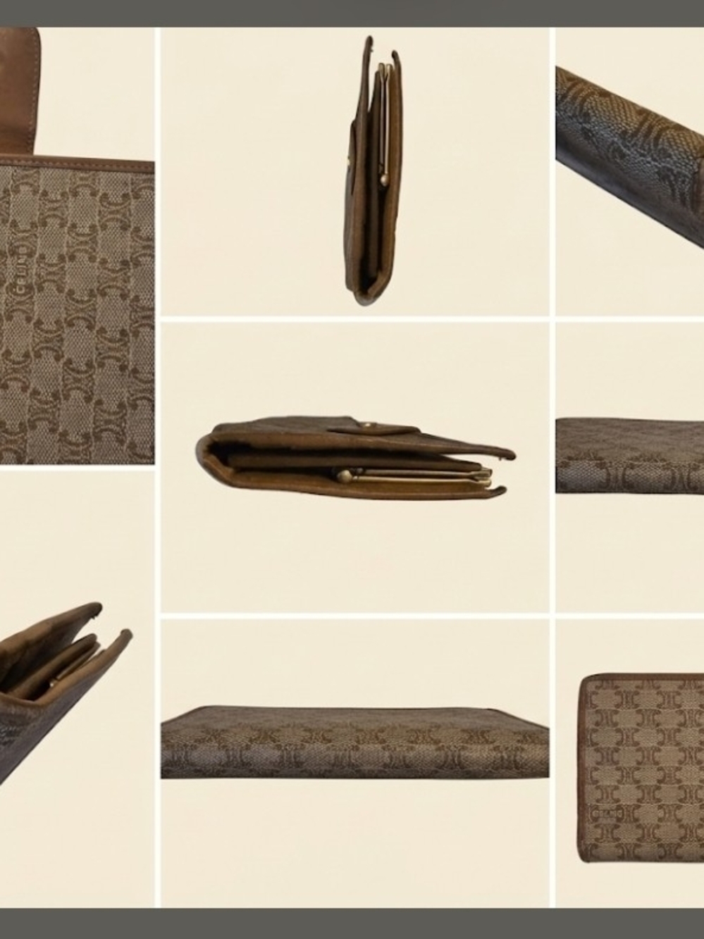 Authentic Vintage Celine Tan Macadam Canvas Triomphe Wallet-EUC! - Picture 2 of 4